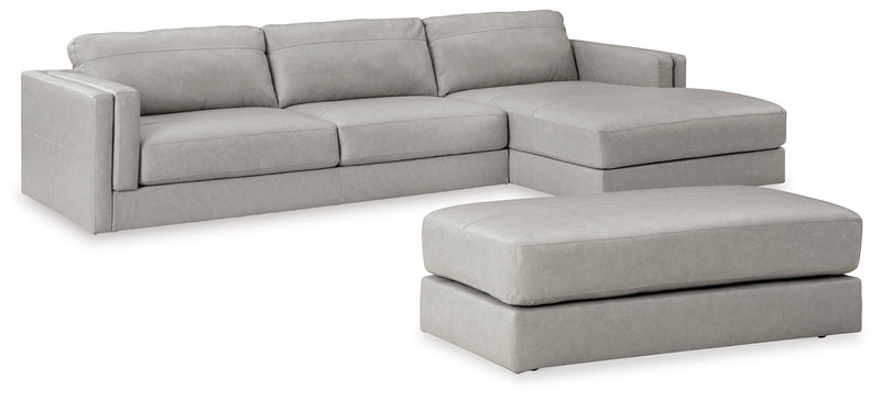 Amiata Glacier 2-Piece Sectional with Ottoman from Ashley - Lara Furniture