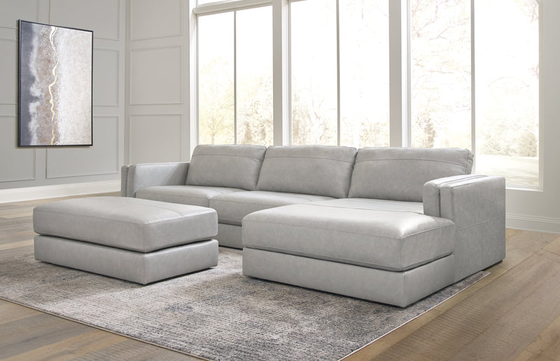 Amiata Glacier 2-Piece Sectional with Ottoman from Ashley - Lara Furniture