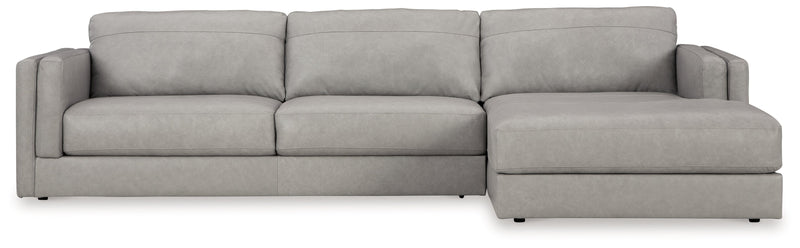 Amiata Glacier 2-Piece Sectional with Ottoman from Ashley - Lara Furniture