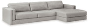 Amiata Glacier 2-Piece Sectional with Ottoman from Ashley - Lara Furniture