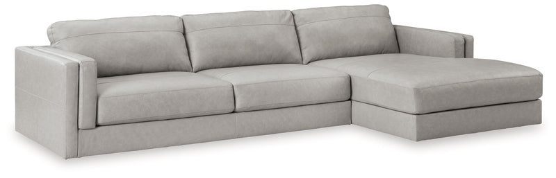 Amiata Glacier 2-Piece Sectional with Ottoman from Ashley - Lara Furniture