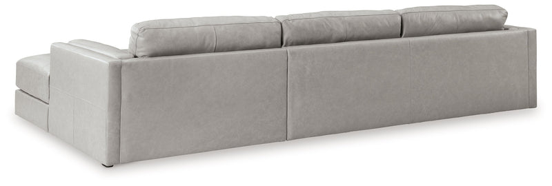 Amiata Glacier 2-Piece Sectional with Ottoman from Ashley - Lara Furniture