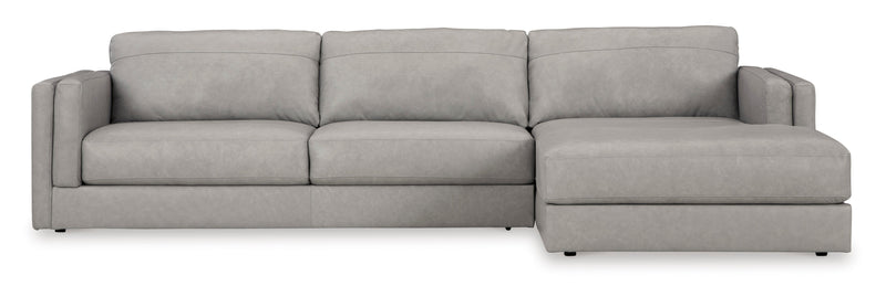 Amiata Glacier Leather 2 - Piece RAF Sectional - Lara FurnitureSectional