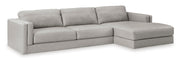 Amiata Glacier Leather 2 - Piece RAF Sectional - Lara FurnitureSectional