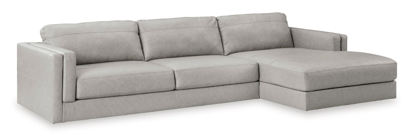 Amiata Glacier Leather 2 - Piece RAF Sectional - Lara FurnitureSectional