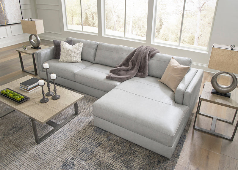 Amiata Glacier Leather 2 - Piece RAF Sectional - Lara FurnitureSectional
