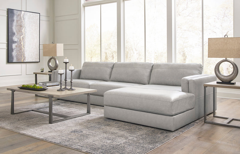 Amiata Glacier Leather 2 - Piece RAF Sectional - Lara FurnitureSectional