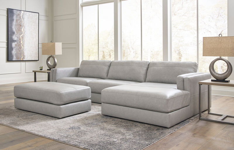 Amiata Glacier Leather 2 - Piece RAF Sectional - Lara FurnitureSectional