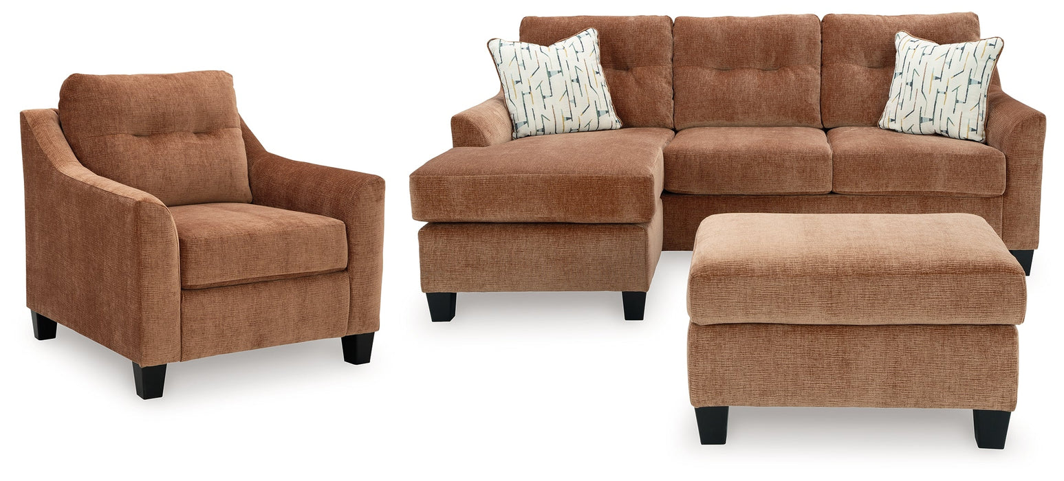 Amity Bay Sofa Chaise, Chair, and Ottoman in Clay - Gate FurnitureSectional