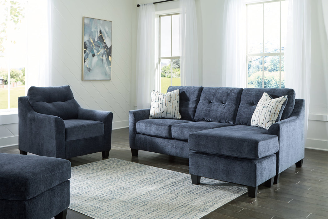 Amity Bay Sofa Chaise, Chair, and Ottoman in Ink - Gate FurnitureSectional