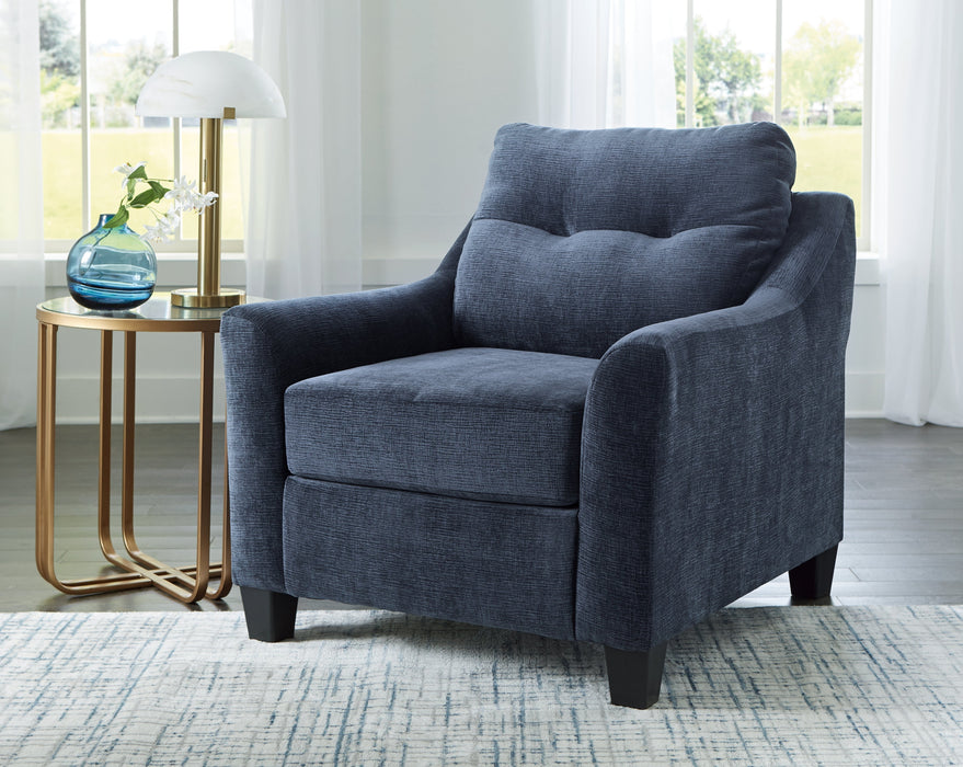 Amity Bay Sofa Chaise, Chair, and Ottoman in Ink - Gate FurnitureSectional