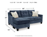Amity Bay Sofa Chaise, Chair, and Ottoman in Ink - Gate FurnitureSectional