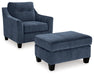 Amity Bay Sofa Chaise, Chair, and Ottoman in Ink - Gate FurnitureSectional