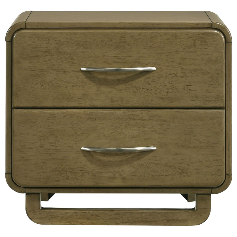 Amsbury 2-drawer Nightstand Bedside Table Nutmeg - 224272