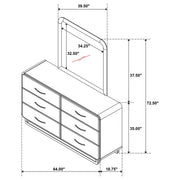 Amsbury 6-drawer Dresser and Mirror Nutmeg - 224273M