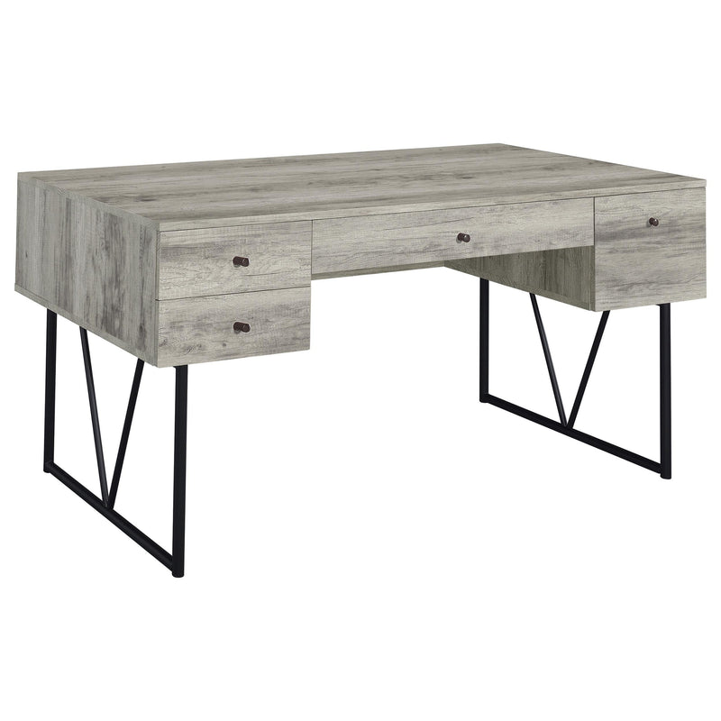 Analiese 63-inch 4-drawer Writing Desk Grey Driftwood - 801999