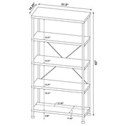 Analiese 63-inch 4-shelf Bookshelf Rustic Nutmeg - 801542