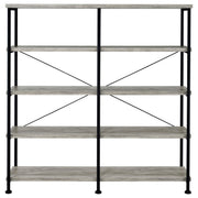 Analiese 63-inch 4-shelf Double Bookshelf Grey Driftwood - 801544