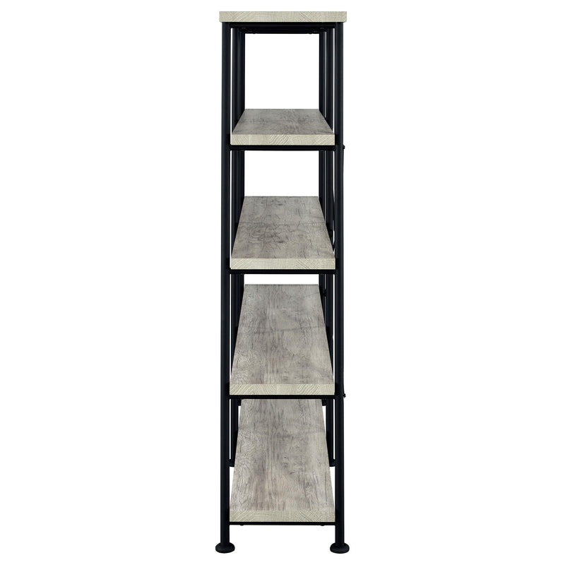 Analiese 63-inch 4-shelf Double Bookshelf Grey Driftwood - 801544