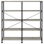 Analiese 63-inch 4-shelf Double Bookshelf Grey Driftwood - 801544