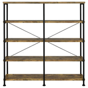Analiese 63-inch 4-shelf Double Bookshelf Rustic Nutmeg - 801543
