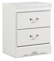 Anarasia Twin Sleigh Bed with Mirrored Dresser and 2 Nightstands in White - PKG002579