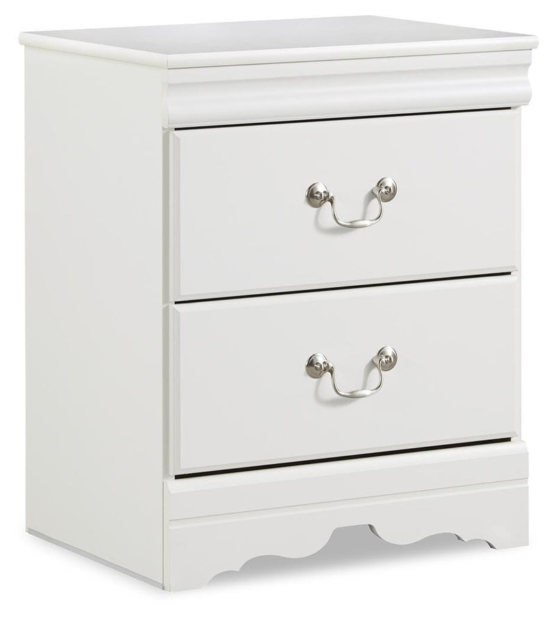 Anarasia Twin Sleigh Bed with Mirrored Dresser and 2 Nightstands in White - PKG002579