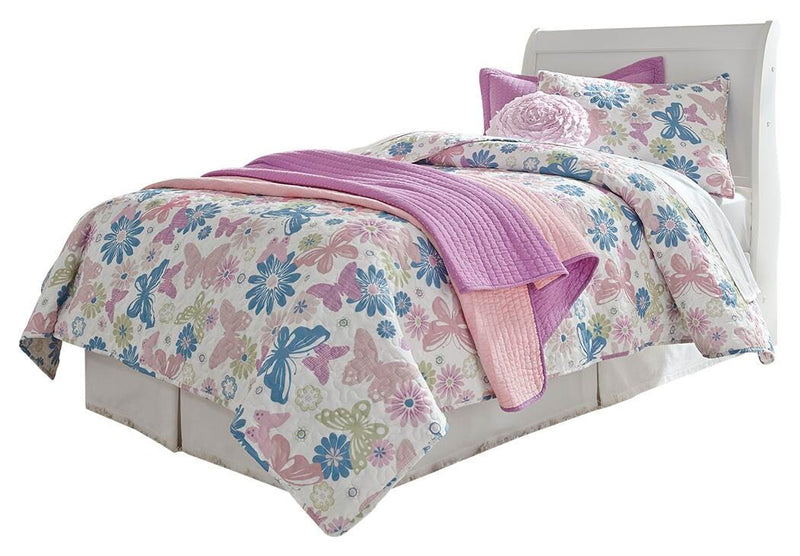 Anarasia Twin Sleigh Headboard and Dresser in White - PKG002553