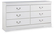Anarasia Twin Sleigh Headboard and Dresser in White - PKG002553