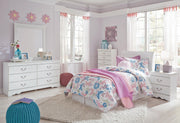 Anarasia Twin Sleigh Headboard and Dresser in White - PKG002553