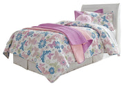 Anarasia Twin Sleigh Headboard, Dresser, Mirror and Chest in White - PKG002556