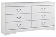 Anarasia White Dresser - Gate FurnitureDresser