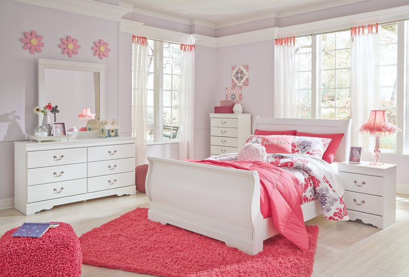 Anarasia White Sleigh Youth Bedroom Set - Gate FurnitureYouth Bedroom Set