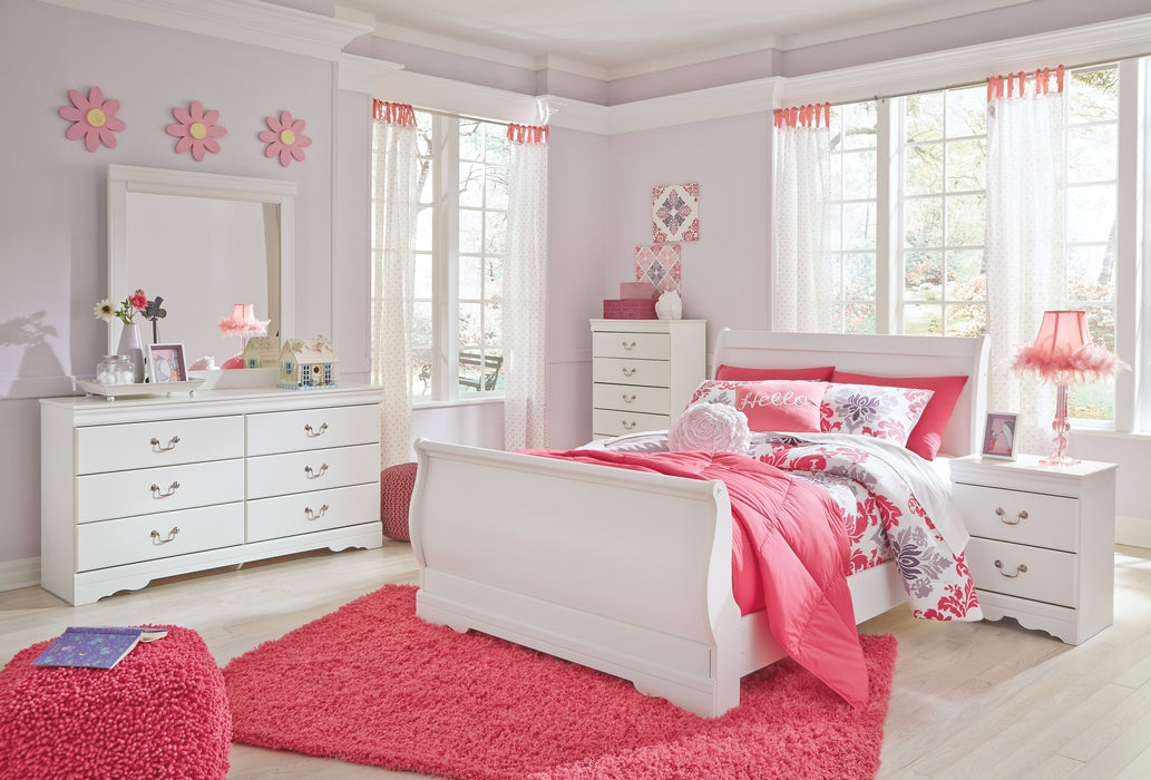 Anarasia White Sleigh Youth Bedroom Set - Gate FurnitureYouth Bedroom Set