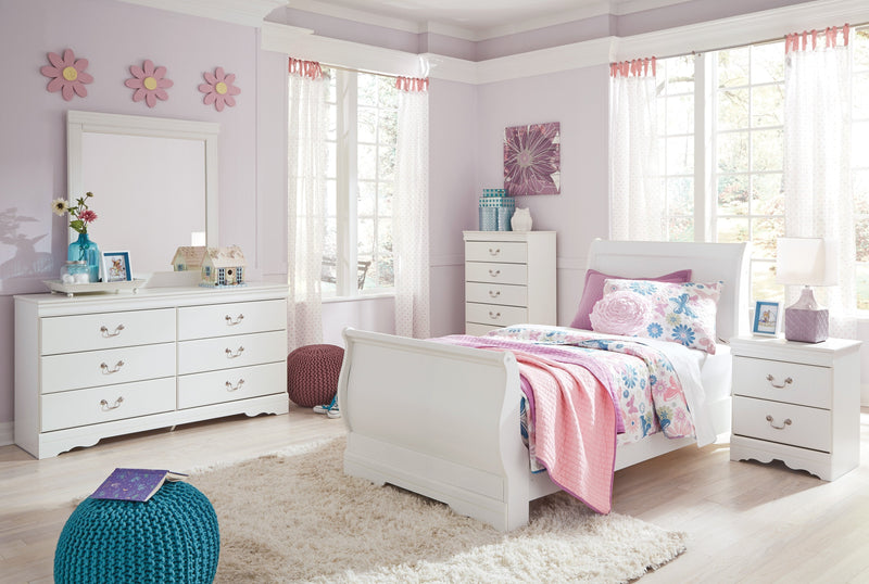 Anarasia White Youth Sleigh Bedroom Set - Gate FurnitureYouth Bedroom Set