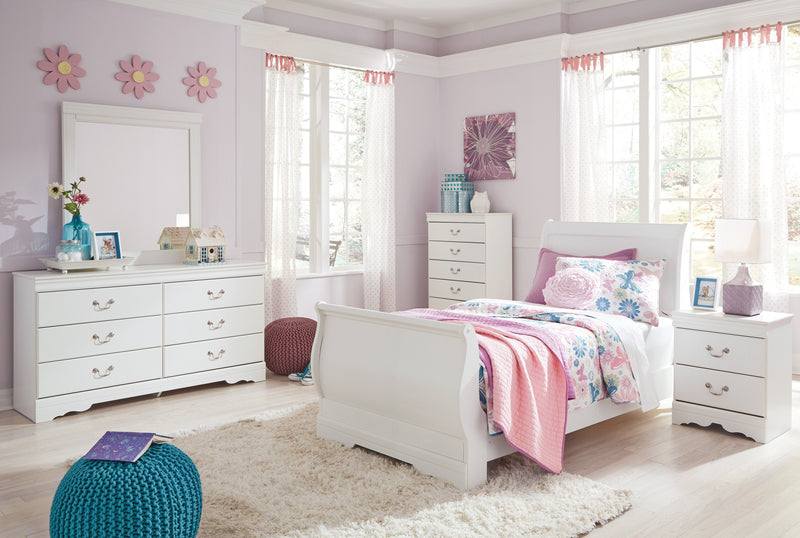 Anarasia White Youth Sleigh Bedroom Set - Gate FurnitureYouth Bedroom Set