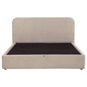Anders Upholstered Eastern King Storage Lift Platform Bed Beige - 306037BEIKE