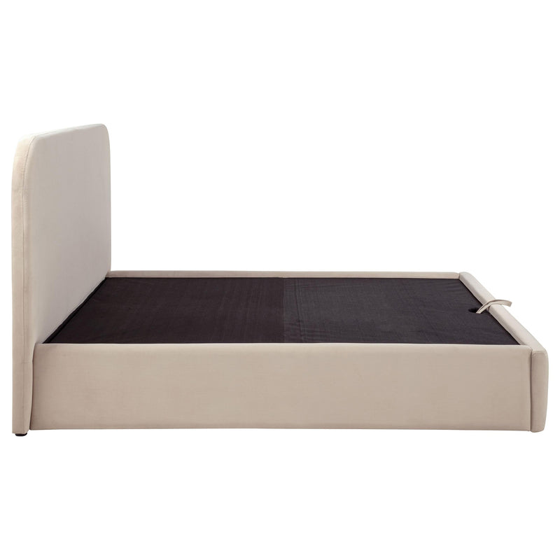 Anders Upholstered Eastern King Storage Lift Platform Bed Beige - 306037BEIKE