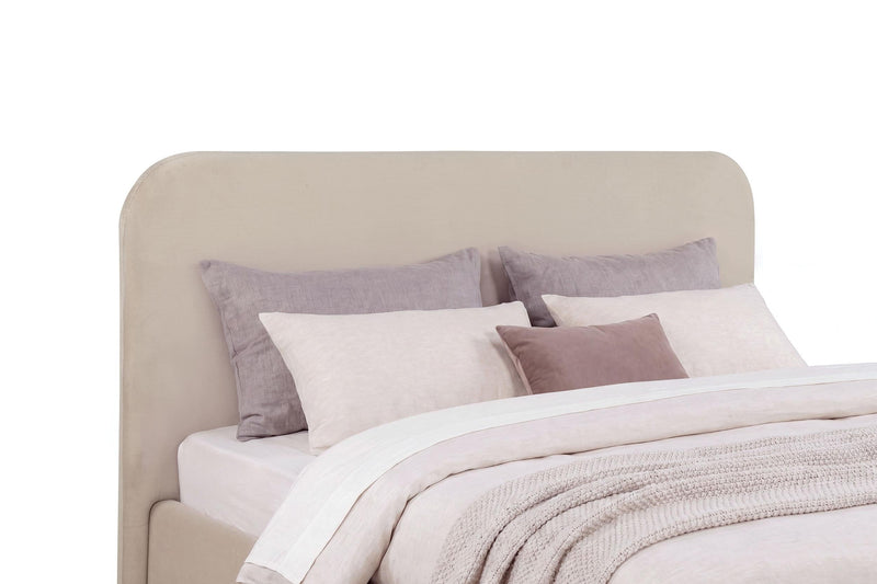 Anders Upholstered Eastern King Storage Lift Platform Bed Beige - 306037BEIKE