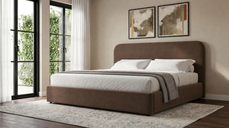 Anders Upholstered Eastern King Storage Lift Platform Bed Chocolate - 306037CHKE