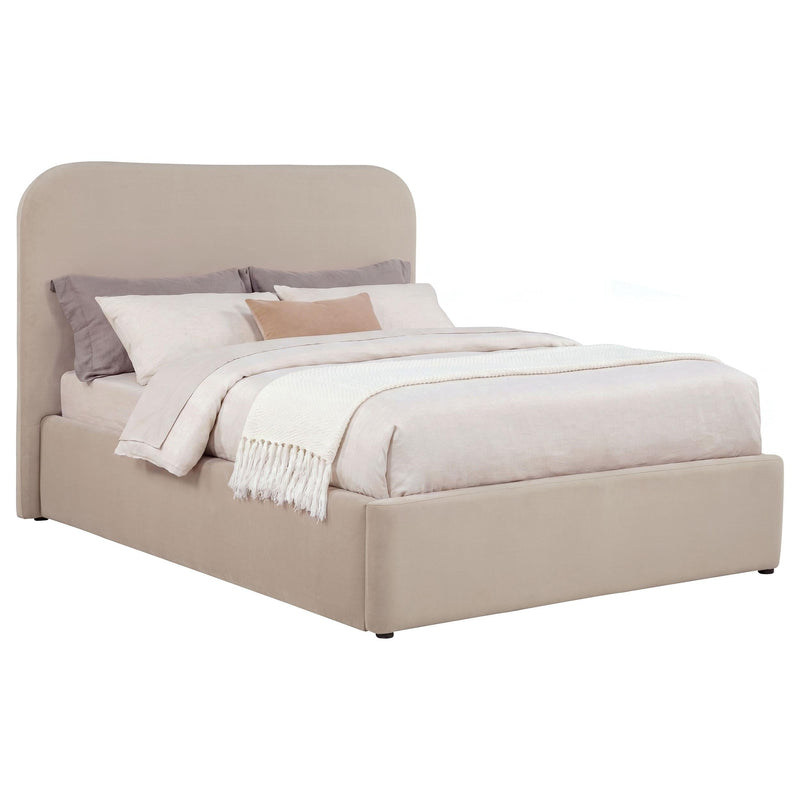 Anders Upholstered Full Storage Lift Platform Bed Beige - 306037BEIF