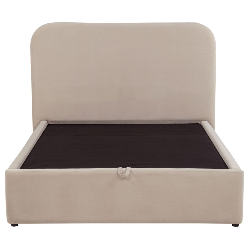 Anders Upholstered Full Storage Lift Platform Bed Beige - 306037BEIF