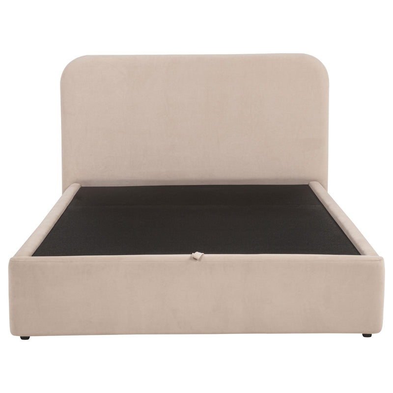 Anders Upholstered Queen Storage Lift Platform Bed Beige - 306037BEIQ