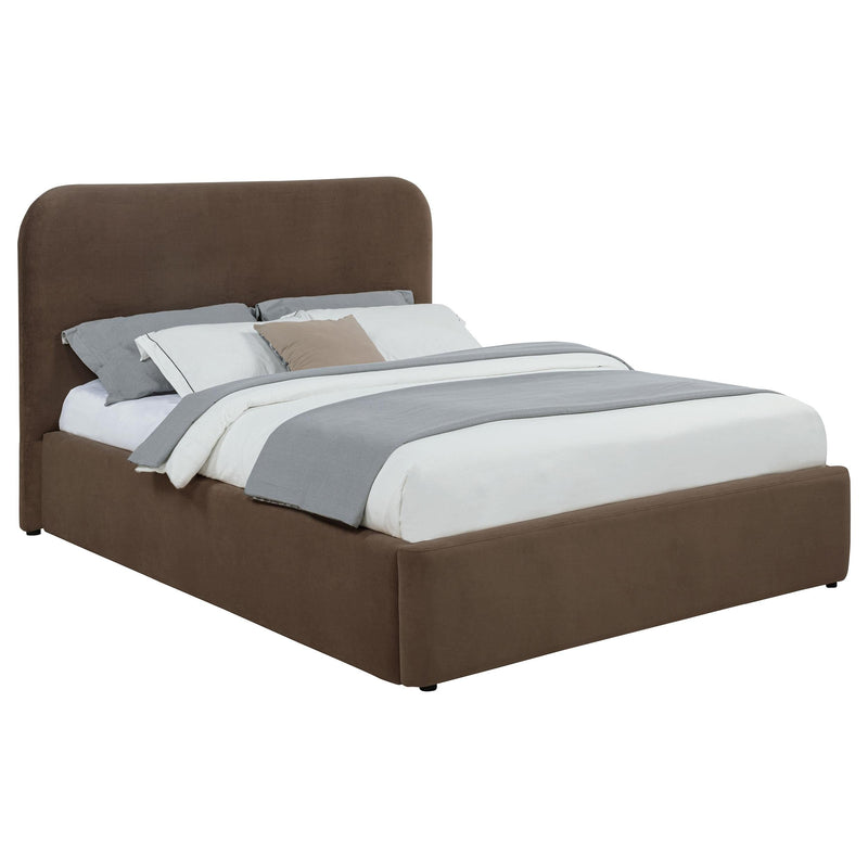 Anders Upholstered Queen Storage Lift Platform Bed Chocolate - 306037CHQ