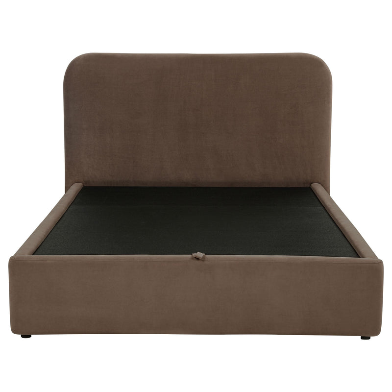 Anders Upholstered Queen Storage Lift Platform Bed Chocolate - 306037CHQ