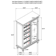 Andover 6-drawer Tempered Glass Door Chest Dark Oak - 223637