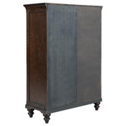 Andover 6-drawer Tempered Glass Door Chest Dark Oak - 223637