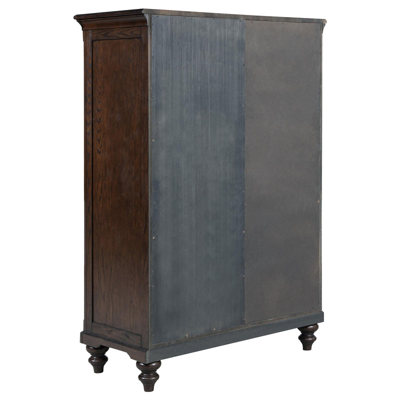 Andover 6-drawer Tempered Glass Door Chest Dark Oak - 223637