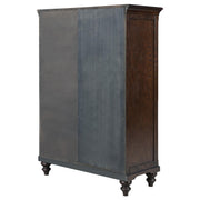 Andover 6-drawer Tempered Glass Door Chest Dark Oak - 223637