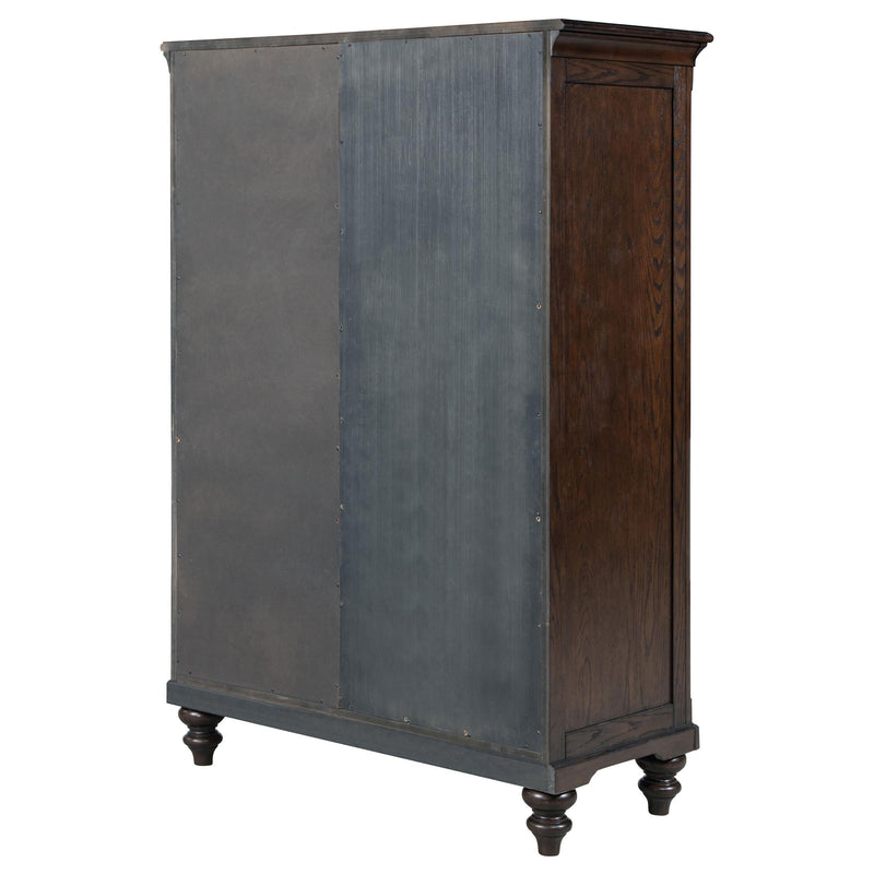 Andover 6-drawer Tempered Glass Door Chest Dark Oak - 223637